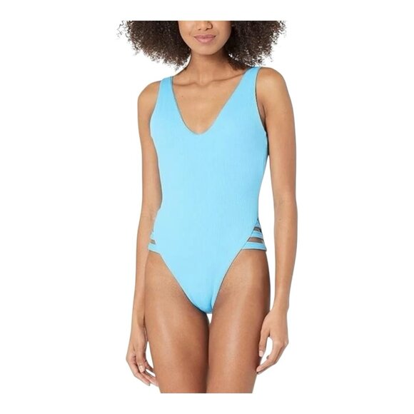 BECCA Other - BECCA By Rebecca Virtue Color Prism High Leg One Piece Swimsuit Small Blue NWT